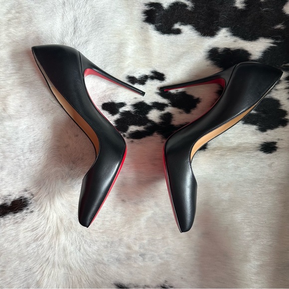 Christian Louboutin Black Leather Pigalle Follies 100mm Heels 39 - Picture 3 of 10